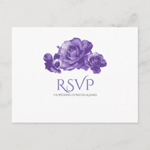 Cartes de réponse élégantes avec roses vintage aqu