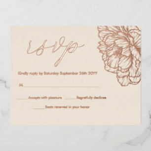 Cartes de réponse élégantes florales de pivoines e