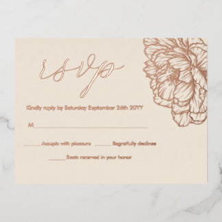 Cartes de réponse élégantes florales de pivoines e