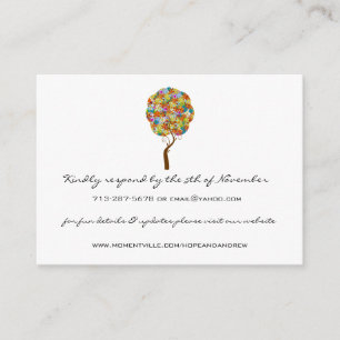 Cartes de réponse et site web pour l'arbre d'amour