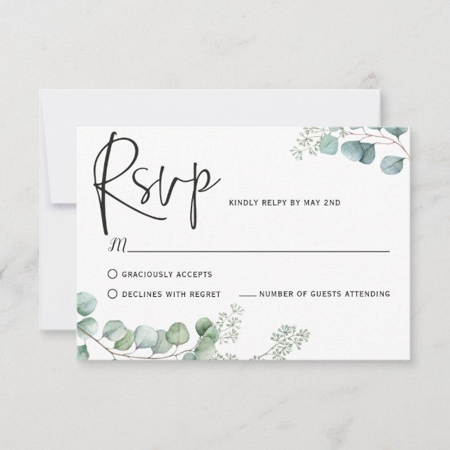 Cartes de réponse Eucalyptus, (Devant)