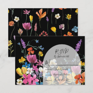 Cartes de réponse fleur sauvage Floral Dark Meadow