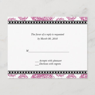 Cartes de réponse Floral Fuchsia