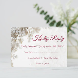 Cartes de réponse géométriques florales beige bleu
