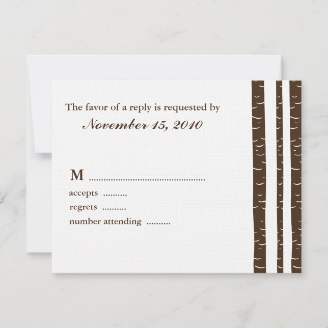 Cartes de réponse Mariage Birch Trees (Devant)