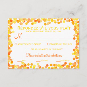 Cartes de réponse Mariage Confetti