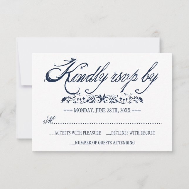 Cartes de réponse Mariage de la marine (Devant)