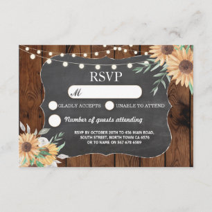 Cartes de réponse Mariage Rustique Lumières Tourne