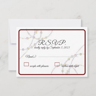 Cartes de réponse Mariage Simple Pearls