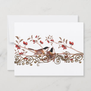 Cartes de réponse Mariage vintage pour les poulets