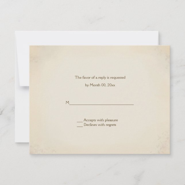 Cartes- de réponse occidentales de mariage de pays (Devant)