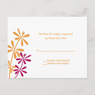 Cartes de réponse Orange & Fuchsia