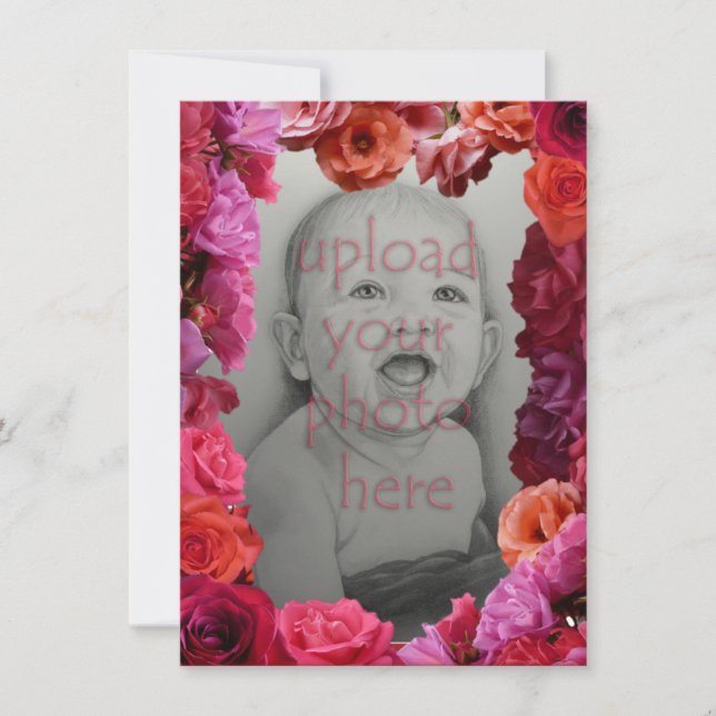 Cartes de réponse personnalisées avec des roses In (Devant)