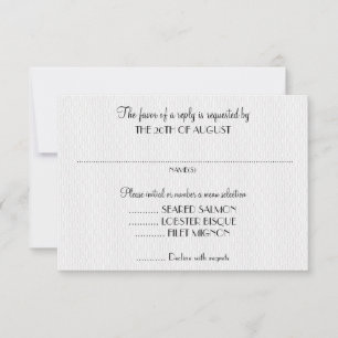 Cartes de réponse pour invitation de mariage blanc