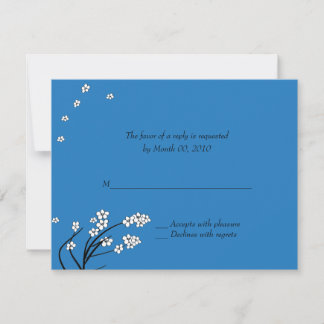 Cartes de réponse pour invitation de mariage bleu