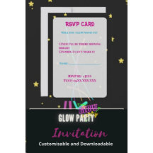 Cartes de réponse pour la soirée Teen Glow Party –