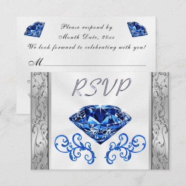 Cartes de réponse pour les 65 ans de mariage Saphi (Devant / Derrière)
