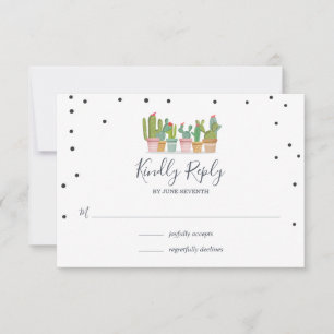 Cartes de réponse pour mariage Fiesta Pastel Cactu