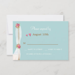 Cartes de réponse pour mariage sur la plage