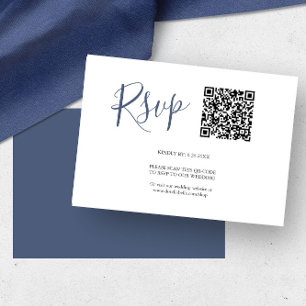Cartes de réponse QR code bleu marine