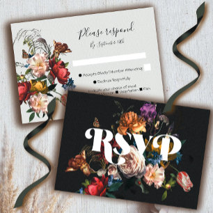 Cartes de réponse Rembrandt Floral Mariage RSVP