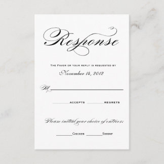 Cartes de réponse romantique - Noir et Blanc