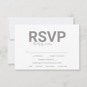 Cartes de réponse RSVP à thème de la Saint-Valenti