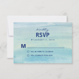 Cartes de réponse RSVP aquarelle océan / Cartes de