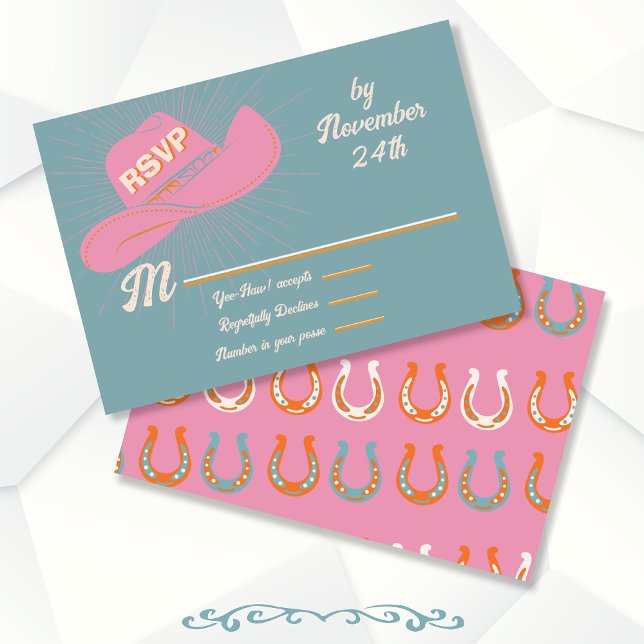 Cartes de réponse Rsvp Casquette occidental Bold C (Créateur téléchargé)