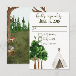 Cartes de réponse RSVP Dans la forêt
