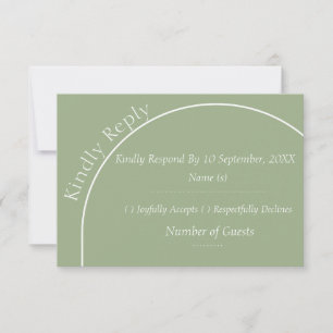 Cartes de réponse RSVP de mariage à arche vert sau
