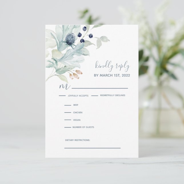 Cartes de réponse RSVP faire-part de mariage (Debout devant)