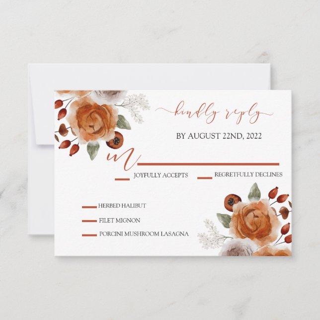 Cartes de réponse RSVP faire-part de mariage (Devant)