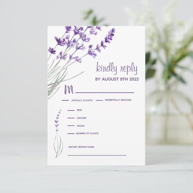 Cartes de réponse RSVP faire-part de mariage (Debout devant)
