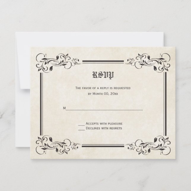 Cartes de réponse RSVP Fairytale (Devant)