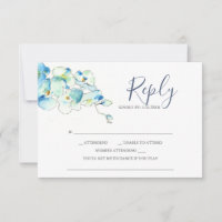 Cartes de réponse RSVP Fleur d'orchidée à l'aquare