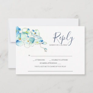 Cartes de réponse RSVP Fleur d'orchidée aquarelle