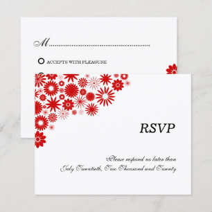 Cartes de réponse / RSVP florales rouges jolies