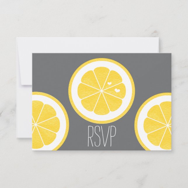 CARTES DE RÉPONSE RSVP JAUNES ET GRISES (Devant)