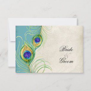 Cartes de réponse RSVP Peacock Feathers