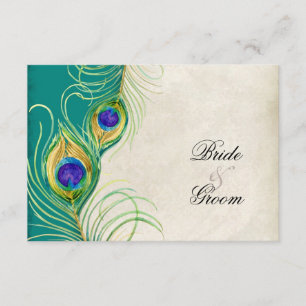 Cartes de réponse RSVP Peacock Feathers