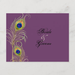 Cartes de réponse RSVP Peacock Feathers