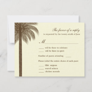 Cartes de réponse RSVP pour mariage à Palm Beach -