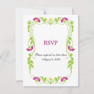 Cartes de réponse RSVP / Réponse Florales et Tourb
