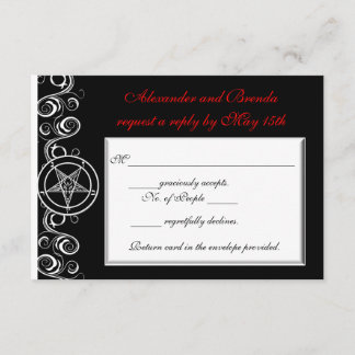 Cartes de réponse satanique personnalisées Mariage