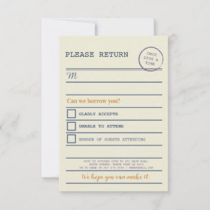 Cartes de retour de RSVP pour le livre de mariage