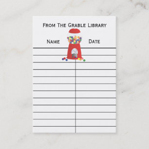 Cartes de retour du livre machine Bublegum