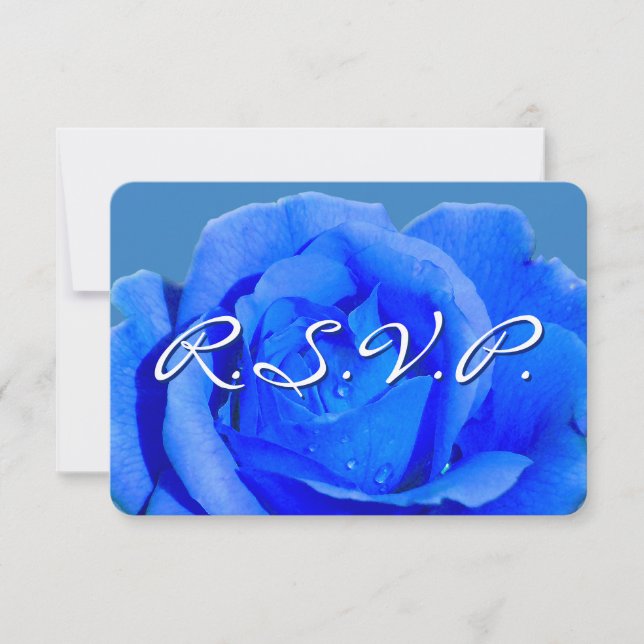 Cartes de Rose personnalisées RSVP Rose bleu (Devant)