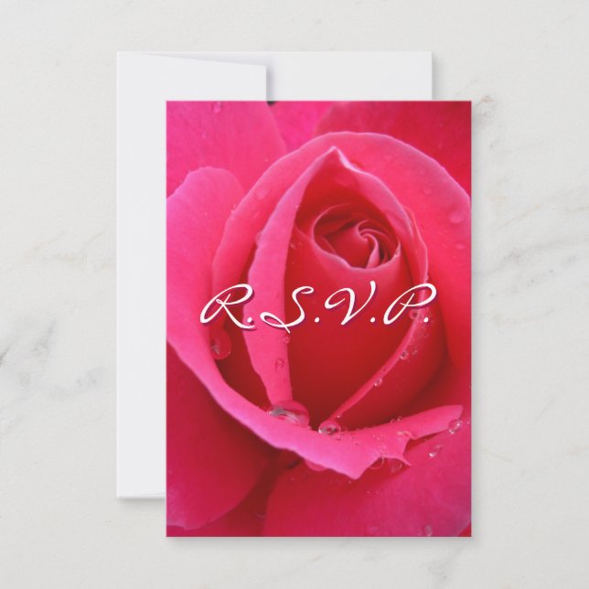 Cartes de rose personnalisées RSVP Rose rose (Devant)
