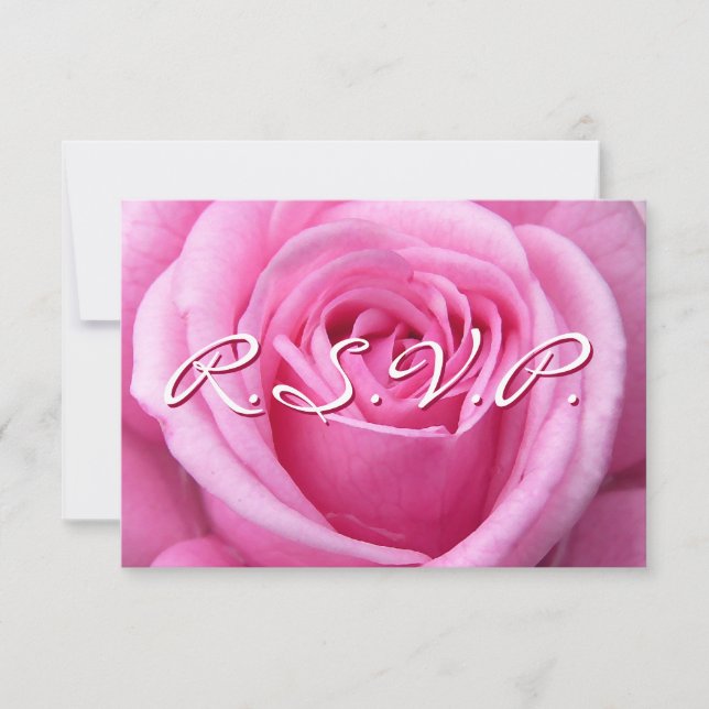 Cartes de rose personnalisées RSVP Rose rose (Devant)